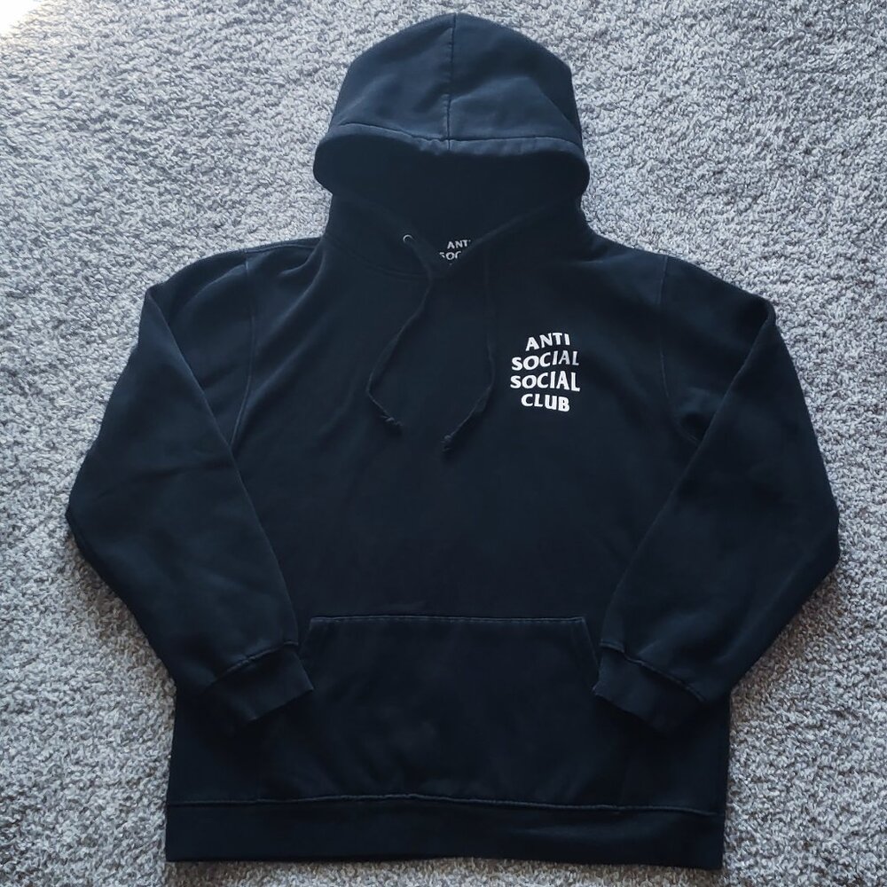 Anti Social Social Club Black Hoodie with White Chest Logo